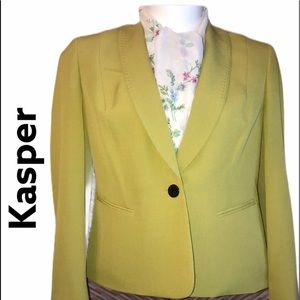 Kasper Lime Green Blazer Size 14 EUC